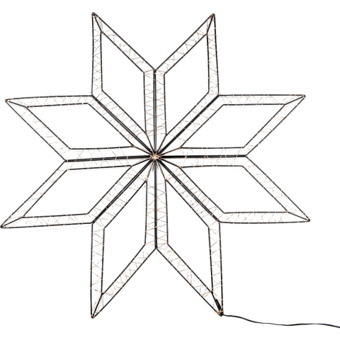 Schwarzer 8-zackiger Stern für den Außenbereich 73 x 73 cm und 200Led Classic Warm White