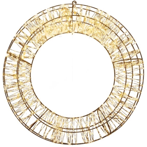 Kranz Metall 1800led flash ip44 trafo mit Timer und Dimmer 58x12 cm klassisch warm