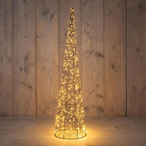 Kegel aus Metall 500 LED IP44 Transformator mit Timer D20H80 cm klassisch warm