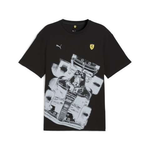 PUMA Scuderia Ferrari Premium T-Shirt Herren, Motorsport, Schwarz, S