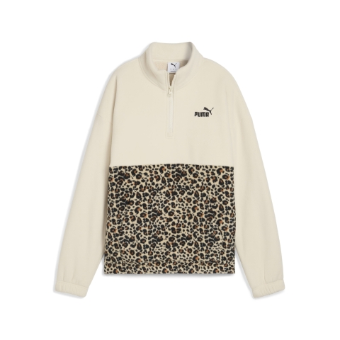 PUMA Essentials Relaxed Crew Sweatshirt mit Animal-Print Damen, Collections, Alpine Snow, XXS