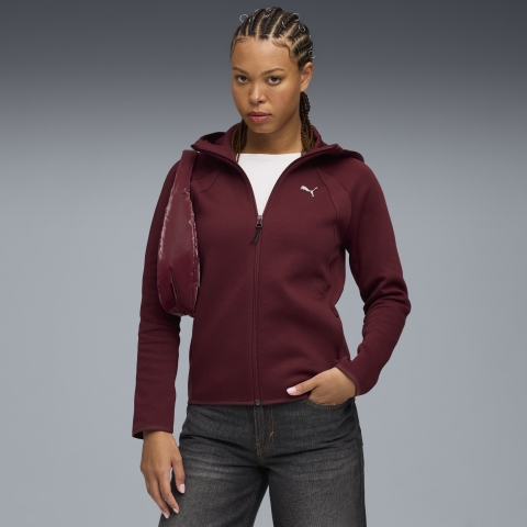 PUMA EvoStripe Kapuzenjacke Damen, Kleidung, Ruby Shimmer, XS