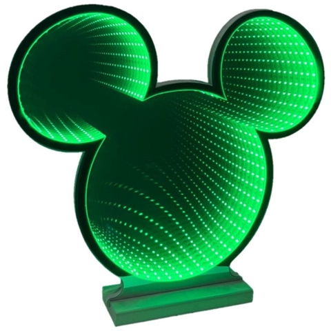 Beleuchtung Dekoration Spiegeleffekt Mickey Ohren grün 40 cm