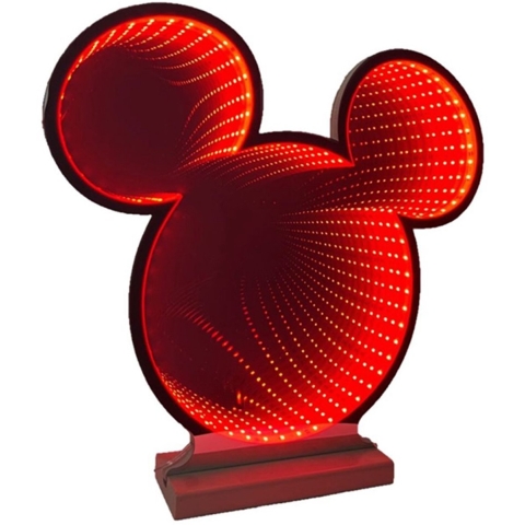 Beleuchtung Dekoration Spiegeleffekt Mickey Ohren rot 40 cm