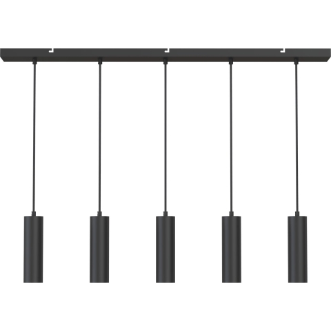 Pendel 5-Licht Hängeleuchte GU10 Schwarz