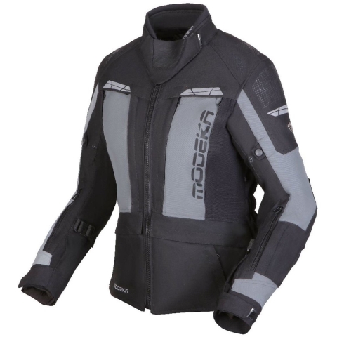 MODEKA Hydron Lady Jacket, Women's textile motorcycle, Black-Grey