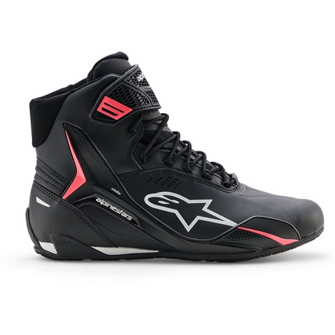ALPINESTARS Stella Faster-4 Drystar Shoes, Motorcycle, Black-Grey-Coral Fluo