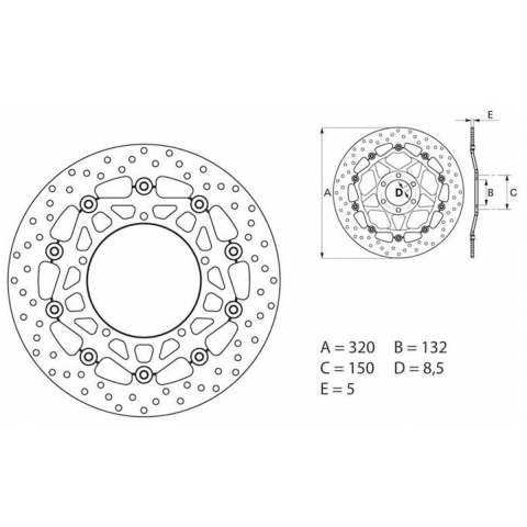 BREMBO Serie Oro brake disc, discs for motorcycles, floating 78B40871