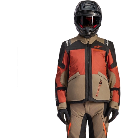 ALPINESTARS Andes V4 Drystar Jacket, Men's textile motorcycle, Walnut-Rust-Black
