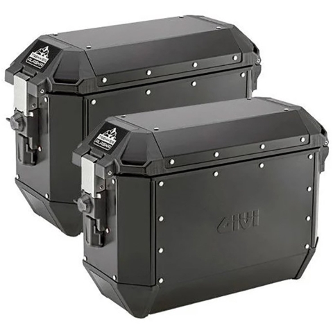 GIVI ALA36 Trekker Alaska Panniers, Top boxes and side boxes for motorcycles, Black Aluminium L+R