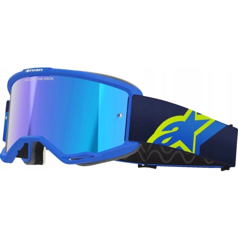 ALPINESTARS Vision 5 Corp Goggle, Cross goggles, Blue-Yellow Fluo-Mirror Blue