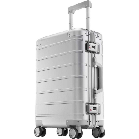 XIAOMI Mi Metal Carry-on Luggage 20 | Reisekoffer | Aluminum/Magenesium Legierung | zwei TSA Zahlenschlösser | 4 Stufen Teleskopgriff | Silber