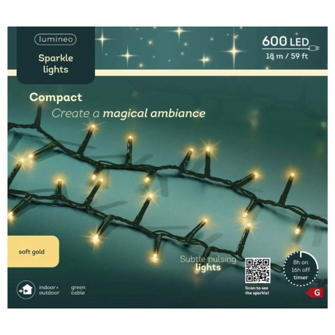 LED-Kompaktleiste 18 Meter 600 LED grün/soft gold