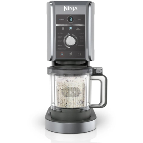 Ninja Creami Deluxe NC502EU schwarz | Eismaschine | 10 voreingestellte Programme | 0,709 l Eisbecher | Spülmaschinenfestes Zubehör | 800 W Leistung