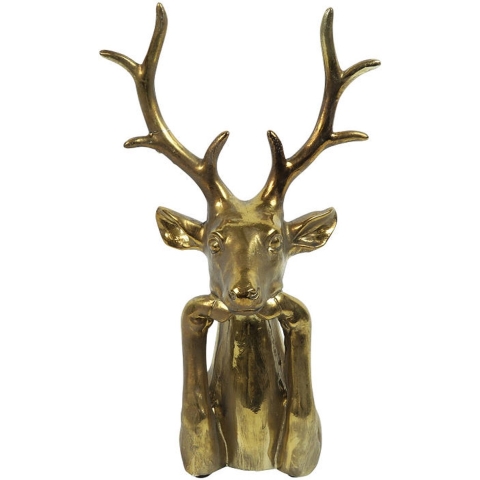 Hirsch Zen Kunststoff 15x25,5x41 cm Gold