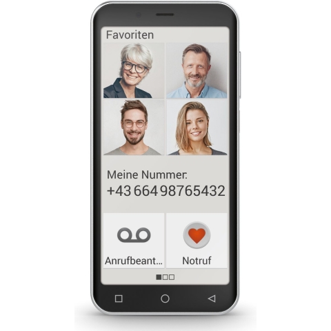 emporiaSMART.5 Mini Schwarz | Seniorenhandy | 4G | Smartphone ohne Vertrag | Mobiltelefon mit Notruftaste | 4,95-Zoll-Display | Android 13 | 13 MP Kamera