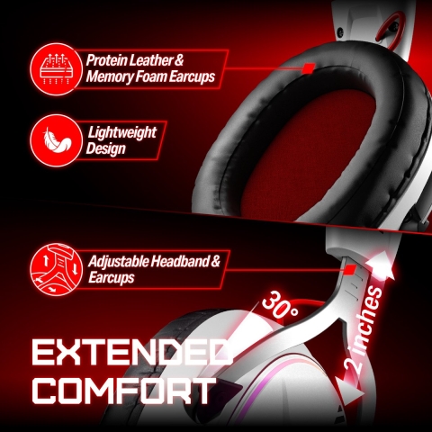 OXS Storm G2 weiß | Gaming-Headset | Virtual-Surround | Bluetooth & 2.4 GHz | Mikrofon mit Geräuschunterdrückung | RGB | bis zu 70 Std. Laufzeit