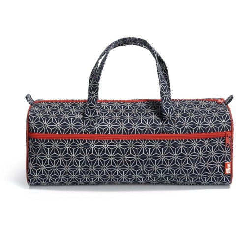 Prym Stricktasche Kimono Marineblau/Weiß/Rot 44x14x17cm