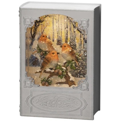 Schneelaterne Buch Vogel 19,3 cm