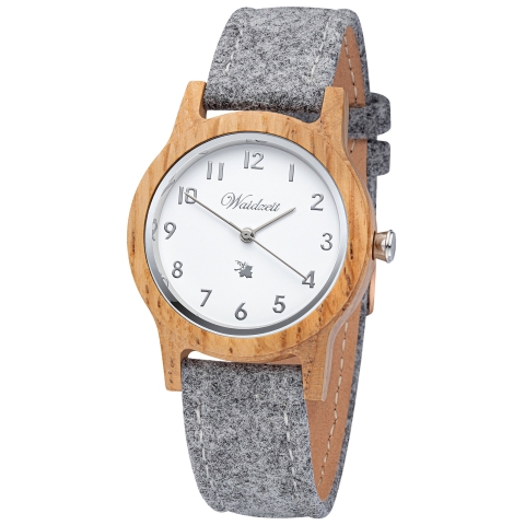 Waidzeit Damenuhr Barrique Alpin mit Lodenarmband