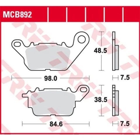 TRW Brake pads, and shoes for motorcycles, MCB892 Allround organic