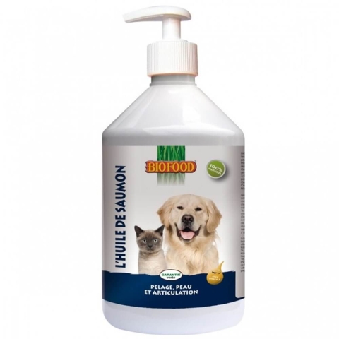Biofood Lachsöl für Haut und Gelenke Hund und Katze 500ml